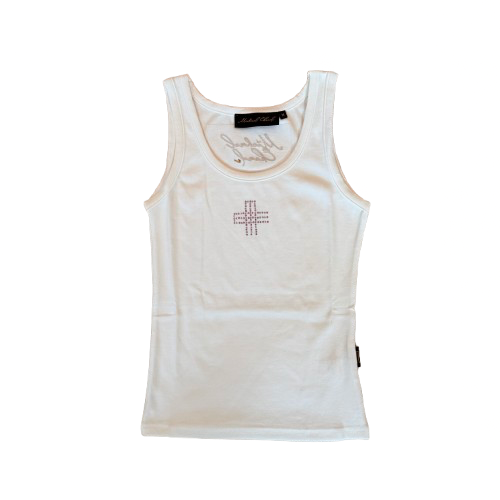 Embellished Tank Top White