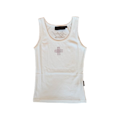 Embellished Tank Top White